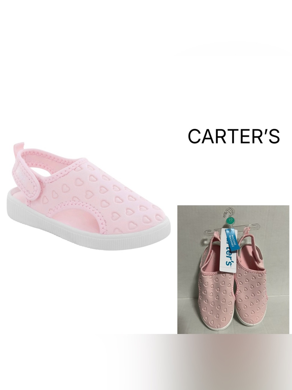 CARTER’S - 10 - NWT - GIRLS PINK HEART WATER SHOES / SWIMWEAR